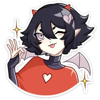 👌 Anime, Sticker, Dessin animé, Illustration, Mignon, Kawaii, Clin d'oeil telegram sticker