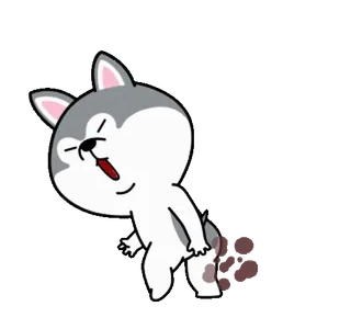 💩 cartoon, dog, funny, cute, animal, husky whatsapp sticker
