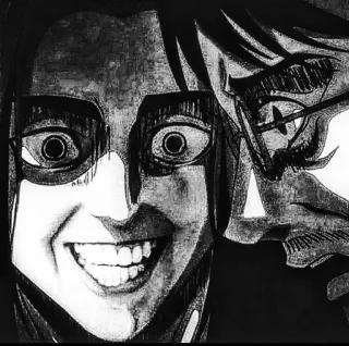 😈 Anime, Manga, Espeluznante, Terror, Miedoso, Retrato, Cara telegram sticker