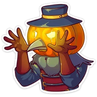 🎃 zucca, halloween, spaventapasseri, lanterna di zucca, cartone animato, personaggio telegram sticker