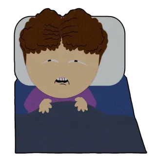 🥴 Butters Stotch South Park アニメ, バターズ, ベッド, 睡眠, サウスパーク telegram sticker