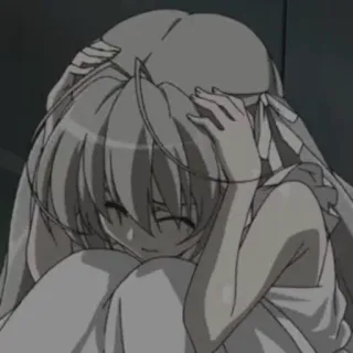 🍭 anime, girl, sad, crying, cute, digital art telegram sticker