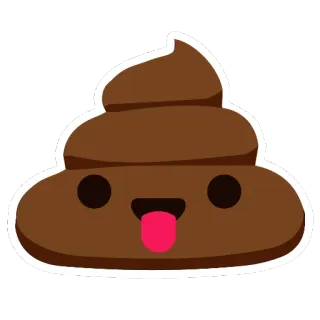 😛 caca, emoji, mignon, marron, dessin animé, kawaii telegram sticker