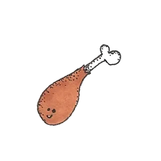 🍗 куриная ножка, еда, мясо, птица, мультфильм telegram sticker