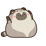 🙏 tanuki, raccoon, animal, cartoon, cute, waving, greeting telegram sticker