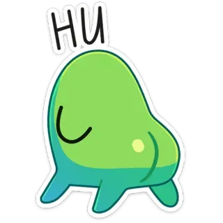 🙅‍♂️ HI Blob, Verde, Carino, Cartone animato telegram sticker