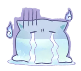 😭 sedih, menangis, kartun, imut, gumpalan, hantu, emosional whatsapp sticker