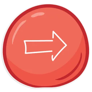 😃 flecha, dirección, derecha, señal, navegación, rojo telegram sticker