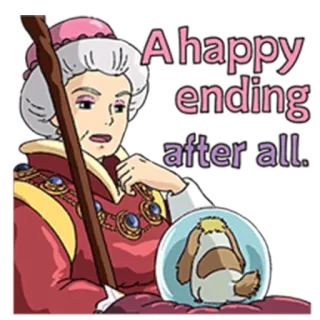 🙂 A happy ending after all. Аниме, Мультфильм, Счастливый, Ведьма, Волшебник, Кролик whatsapp sticker