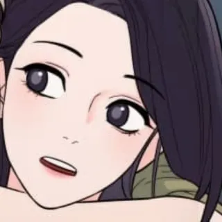 🖤 mulher, menina, desenho animado, retrato, anime whatsapp sticker
