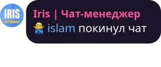 🙅‍♂️ Iris, islam Iris | Чат-менеджер
🙏 islam покинул чат telegram sticker