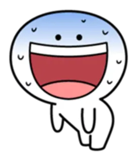 😶 Мультфильм, Белый, Потеет, Нервный, Персонаж telegram sticker