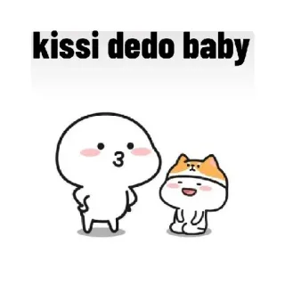 😗 kissi dedo baby imut, kartun, stiker, bayi, ciuman telegram sticker
