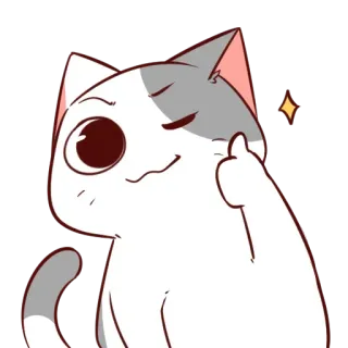 👍 고양이, 가운데 손가락, 무례한, 웃긴, 스티커, 만화, 동물 telegram sticker