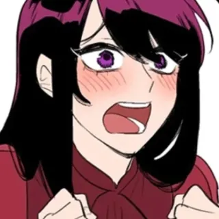 😠 卡通, 动漫, 脸红, 表情, 害怕 whatsapp sticker