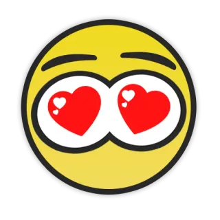 😍 emoji, love, heart, eyes, yellow, face telegram sticker