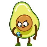 ⏳ авокадо, мультфильм, фрукт, ожидание, время, взволнованный telegram sticker