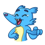 😂 アニメ, 笑う, 動物, 青, 幸せ, 陽気, かわいい telegram sticker