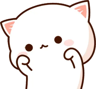 😺 gato, lindo, kawaii, animal, blanco, pegatina whatsapp sticker