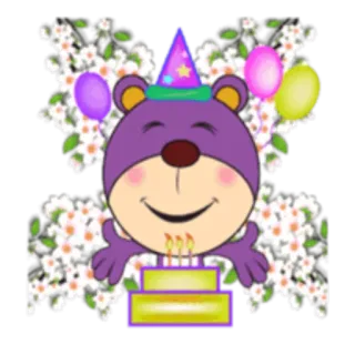 🎂 Geburtstag, Bär, Feier, Kuchen, Party, Luftballons telegram sticker