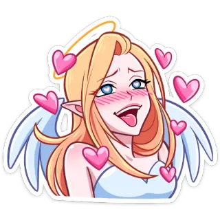 🥰 天使, 女人, 爱心, 幻想, 卡通 telegram sticker