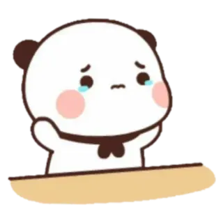 😣 triste, panda, llorando, dibujos animados, emoji, kawaii whatsapp sticker