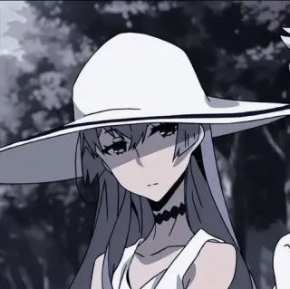 😐 animé, femme, chapeau, cheveux gris telegram sticker
