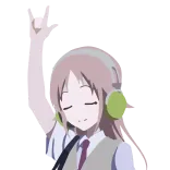 π΅ anime, gadis, headphone, imut telegram sticker