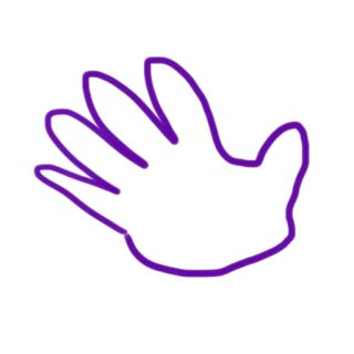 🖐 mão, roxo, contorno, gesto whatsapp sticker