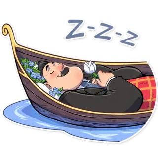 😴 Z-z-z ngủ, hoạt hình, thuyền, nghỉ ngơi, ngủ trưa, mệt mỏi, zzz telegram sticker