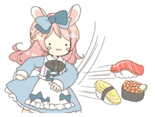 Rabbit ear girl Rosy telegram stickers
