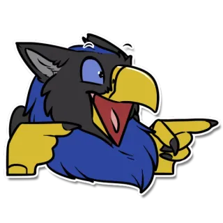 👉 desenho animado, animal, apontando, ilustração, engraçado whatsapp sticker