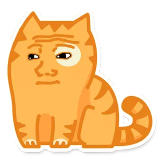 😐 kucing, oranye, hewan, stiker, meme, lucu, humor telegram sticker