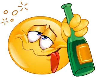 🍾 emoji, drunk, bottle, alcohol, tipsy, face, intoxicated whatsapp sticker