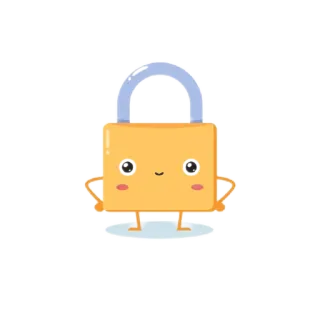 🙂 자물쇠, 보안, 안전, 보호, 자물쇠, 만화 whatsapp sticker