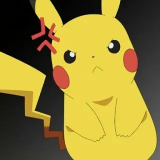 ⚡️ Pikachu Pokemon pokemon, pikachu, arrabbiato, anime, cartoni animati, giallo telegram sticker