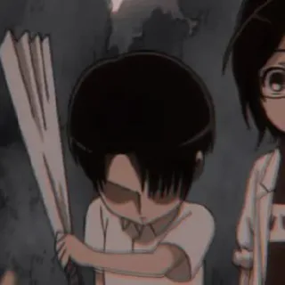 ☕ Levi Ackerman Attack on Titan anime, character, sad, fanart, attack on titan, levi ackerman telegram sticker