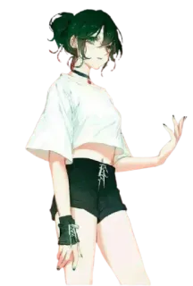 😋 Anime, Ragazza, Illustrazione, Personaggio, Moda, Adolescente telegram sticker