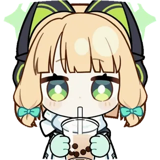 ๐ anime, chibi, cute, character, boba, bubble tea, drink telegram sticker