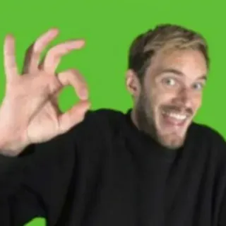 👌 PewDiePie pewdiepie, youtube, internet personality, hand gesture, meme telegram sticker