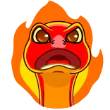 🤬 rắn, giận dữ, lửa, hoạt hình, động vật telegram sticker