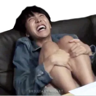 😂 BRILLIANT VIOLET 사람, 웃음, 감정, 행복, 기쁨, kpop whatsapp sticker