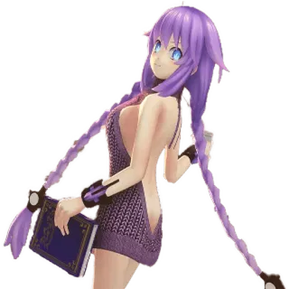 😏 Purple Heart Hyperdimension Neptunia Anime, Jeu vidéo, Violet, Waifu, Mignon, Déesse, Fanart telegram sticker