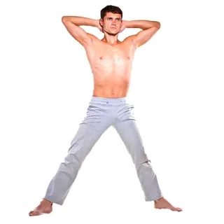 🧘‍♂️ мужчина, без футболки, упражнения, позирование, с голым торсом telegram sticker