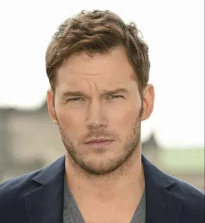 😐 Chris Pratt Chris Pratt, ator, celebridade, retrato, homem, foto de rosto telegram sticker
