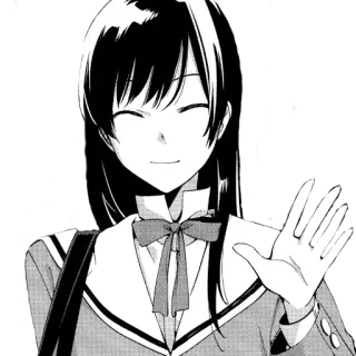 🤚 anime, chica, uniforme escolar, personaje, saludando telegram sticker
