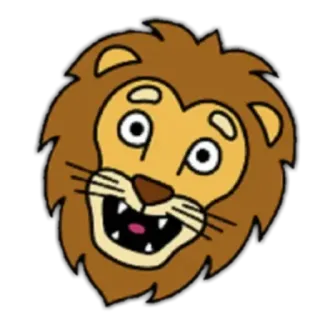 🦁 lion, animal, dessin animé, faune, mammifère, drôle, roi, crinière whatsapp sticker