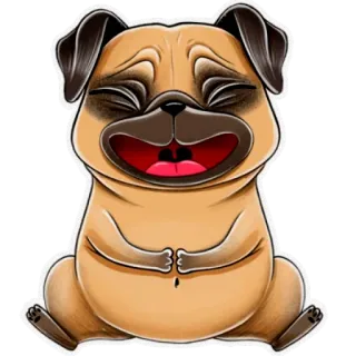 😆 perro, carlino, animal, lindo, emoji, pegatina telegram sticker