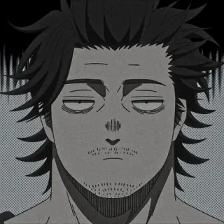 🍚 Yami Sukehiro Black Clover Аниме, Чёрный клевер, Ями, Ями Сукэхиро, Смешно, Манга, Усталый telegram sticker