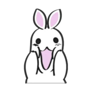 😱 lapin, mignon, animal, dessin animé, kawaii whatsapp sticker